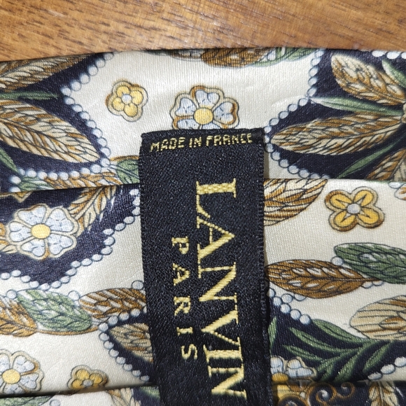 Lanvin Silk Tie, Flawless, Made In France - Picture 5 of 5